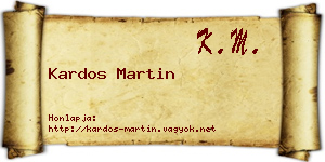Kardos Martin névjegykártya