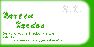 martin kardos business card